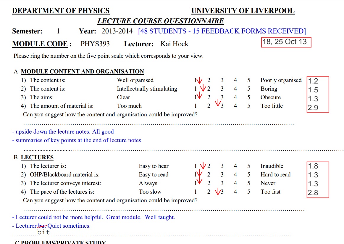 liverpool lecture feedback