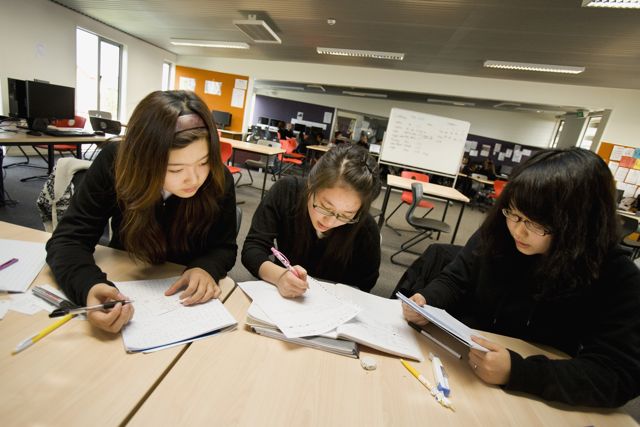 students studying